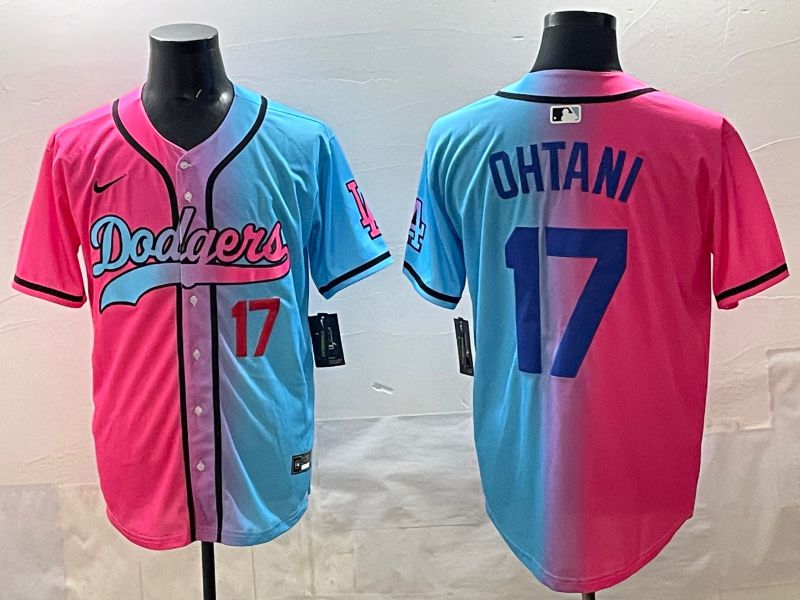 Men Los Angeles Dodgers #17 Ohtani Blue pink Game 2025 Nike MLB Jersey style 0014->los angeles dodgers->MLB Jersey